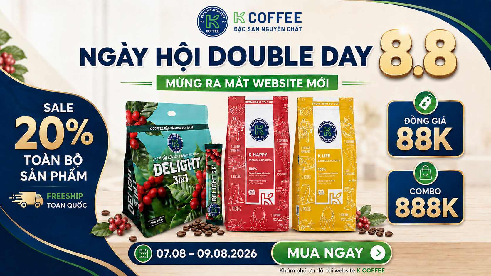 Ngày Hội Double Day 8.8 K COFFEE