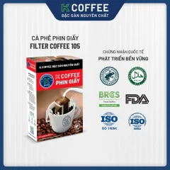 chứng nhận của cà phê phin giấy filter coffee 105g