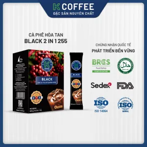 chứng nhận của cà phê đen hòa tan black 2in1 225g