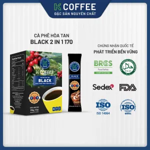 cà phê đen hòa tan black 2in1 170g