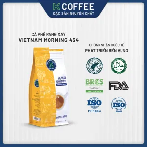 chứng nhận của cà phê rang xay vietnam morning