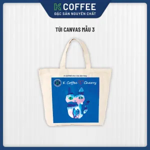 Túi Tote Vải Canvas Cherry - Mèo Trừu Tượng