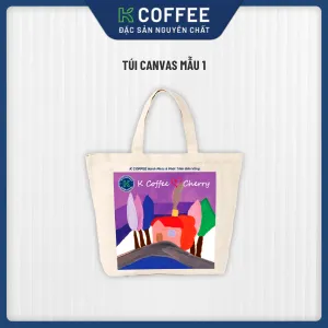 Túi Tote Vải Canvas Cherry - Nhà Của Ngoại