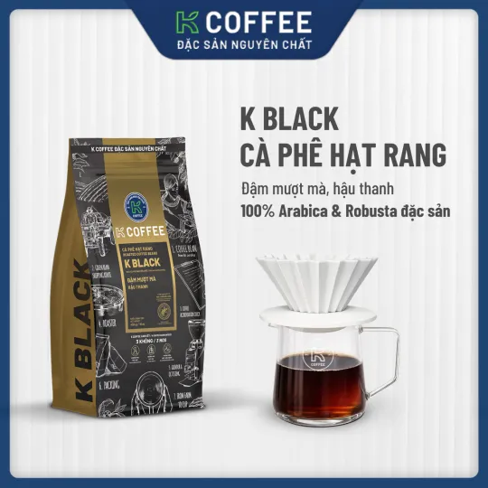cà phê hạt rang k black có 100% arbica và robusta