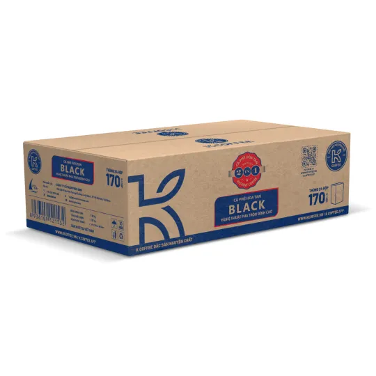 thùng cà phê đen hòa tan black 2in1 170g