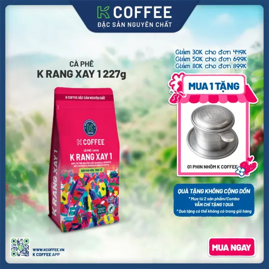 cà phê rang xay 1 mua 1 tặng phin