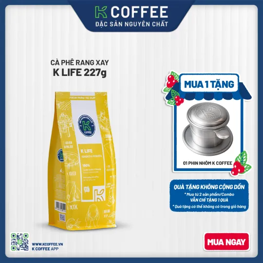 cà phê rang xay k life mua 1 tặng phin