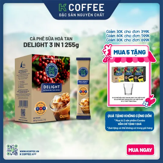 cà phê delight 3in1 225g mua 5