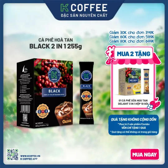 Cà phê hòa tan 2 in 1 K Black 255g
mua 2 tặng 1