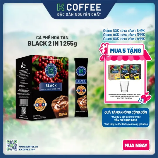 Cà phê hòa tan 2 in 1 K Black 255g
mua 5 tặng 4