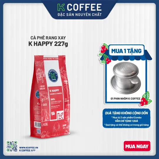 cà phê rang xay k happy mua 1 tặng phin