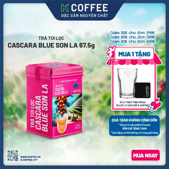 hộp thiếc trà cascara blue sơn la 67g k coffee tặng 1