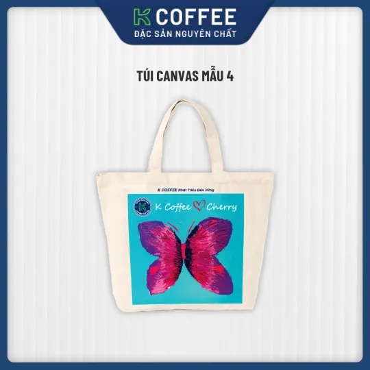Túi Tote Vải Canvas Cherry - Cánh Bướm