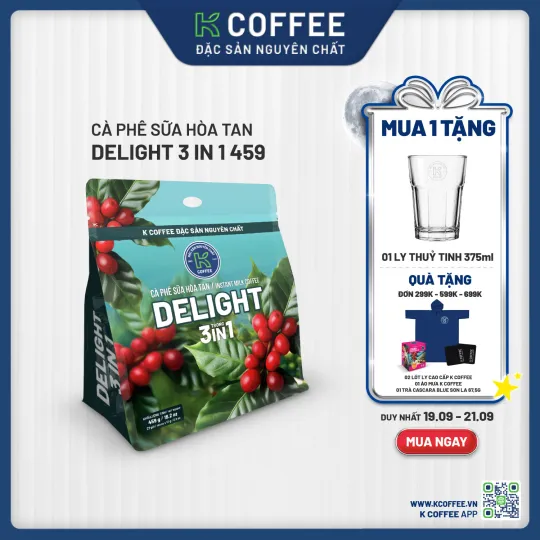 delight 3in1 459g mua 1 tặng ly
