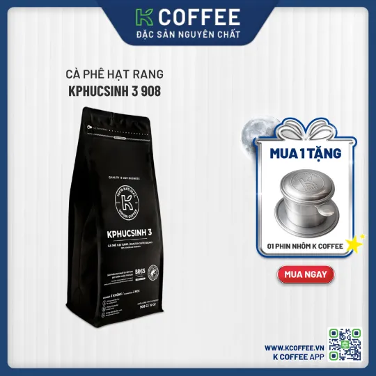cà phê hạt rang kphucsinh 3 908 g mua 1 tặng phin