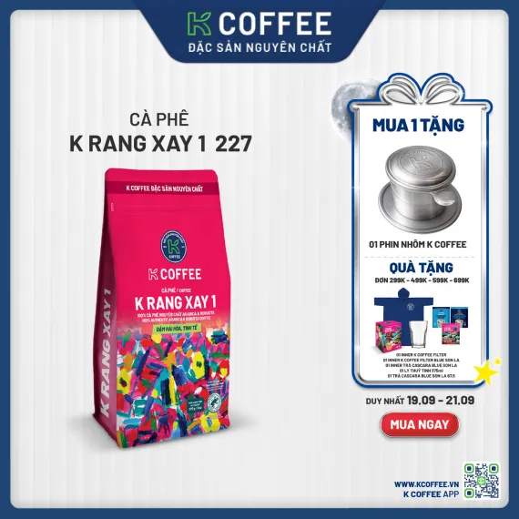 cà phê rang xay 1 mua 1 tặng phin