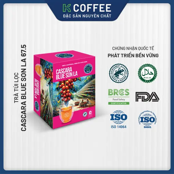 Trà Cascara Blue Sơn La 67.5g hộp giấy